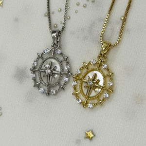Handcrafted-The Cosmic Compass Pendant Necklace