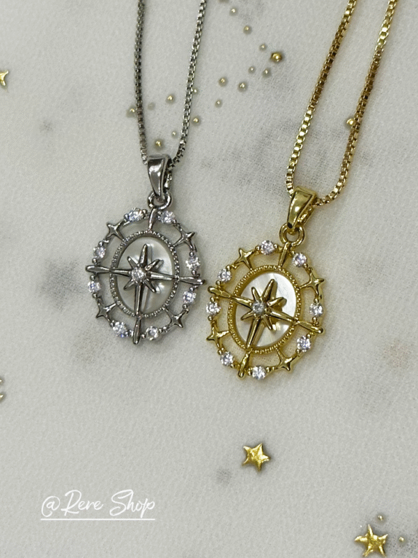 Handcrafted-The Cosmic Compass Pendant Necklace