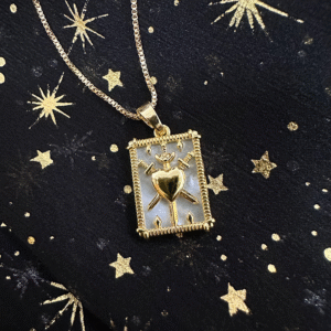 Handmade-Tarot Card Three Of Sword Pendant Necklace